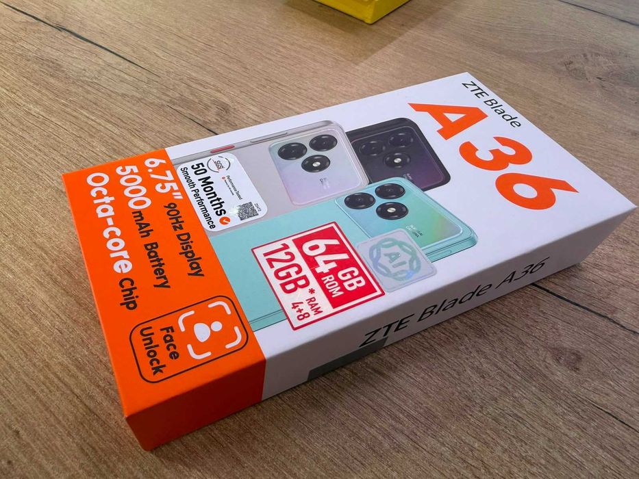 ZTE Blade A36 64GB Dual SIM Nou Sigilat 90Hz 5000mAh Garanție Factură Buy-Back