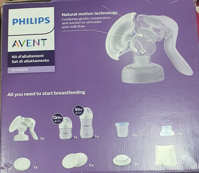 Set pentru alaptare cu pompa de san manuala, SCF430/16, Philips Avent