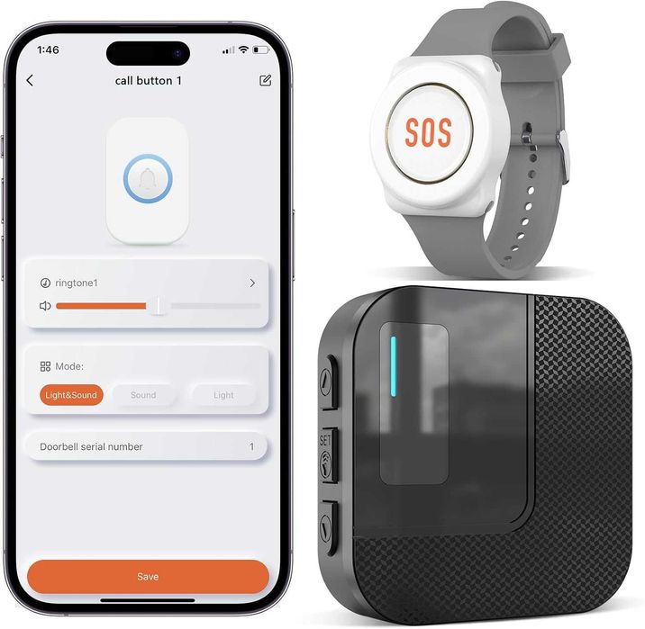 SOS бутон DAYTECH WiFi Tuya за възрастни с гривна