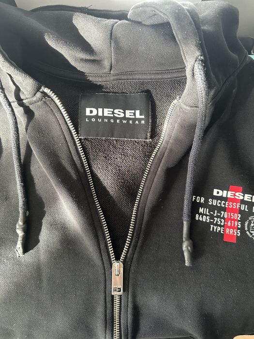 Мъжки черен суитчър със цип— Diesel