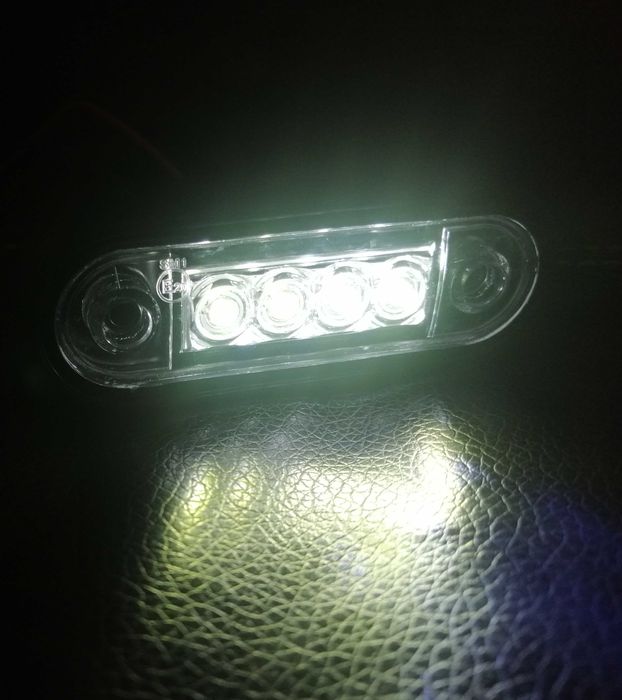 LED ЛЕД Маркер Габарит Токос 12-24V Извит Гръб за Ролбар Булбар