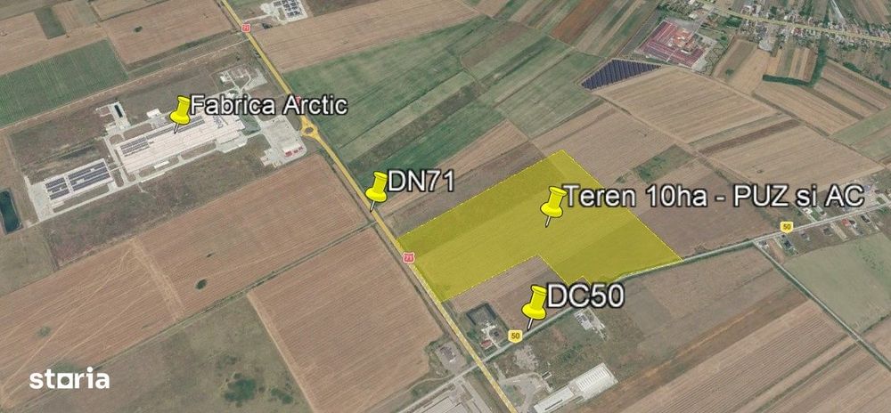 Teren industrial 10ha | Ulmi langa Arctic | PUZ-AC