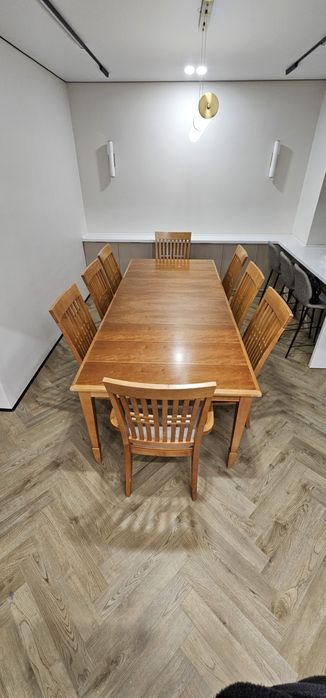 Обеденный стол и 8 стульев! Дерево! США.