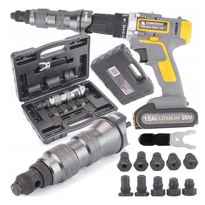 Set adaptor bormasina pentru nituit, pop-nit, piulite nituibile, 6