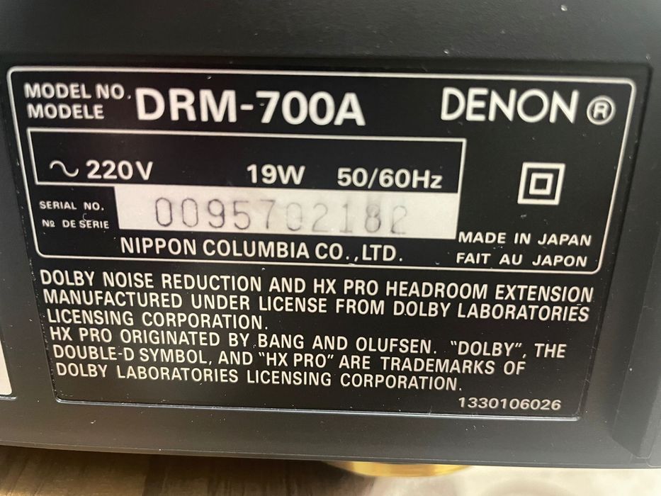 Denon DRM-700A Cassette Tape Deck