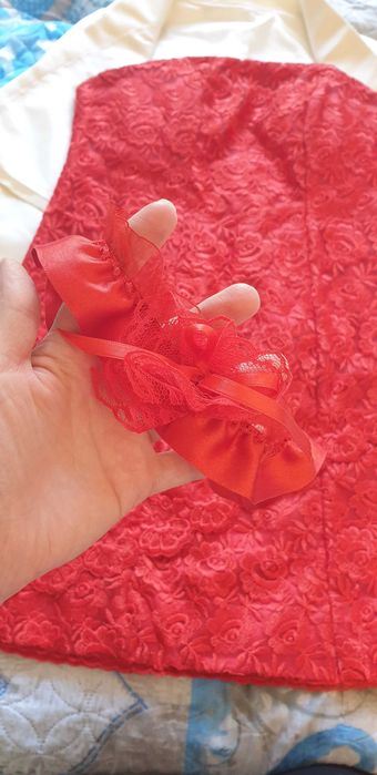 Официална дамска рокля в червен цвят+болеро