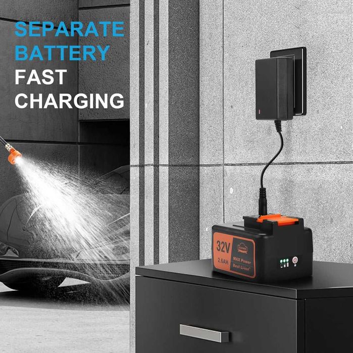 Pistol de spalat cu presiune cu acumulator - 700 psi/32V