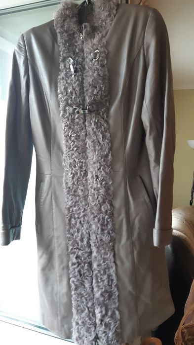 Плащ  пальто кожанный