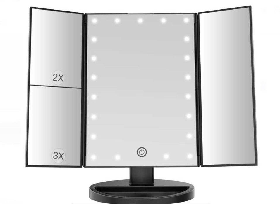 Козметично огледало с LED осветление, Черно - Bestope