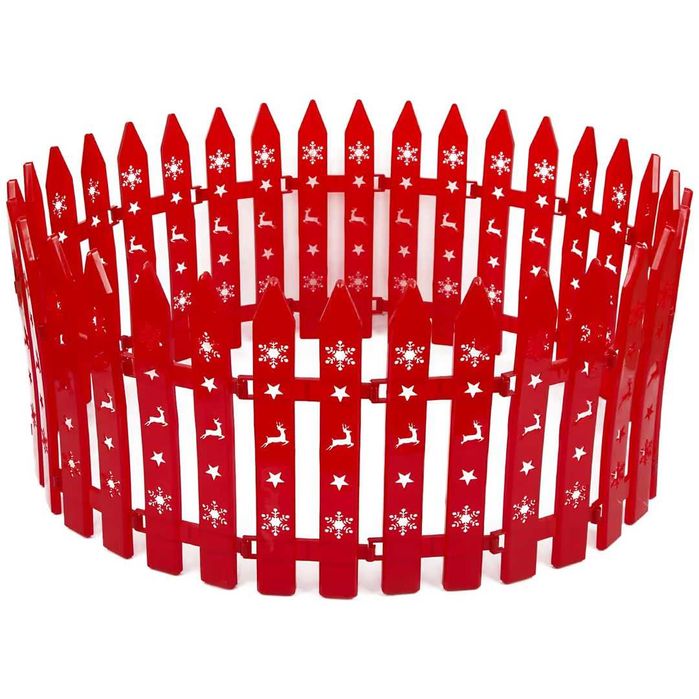 24 piese gard de Crăciun – Roșu 12×29,5cm