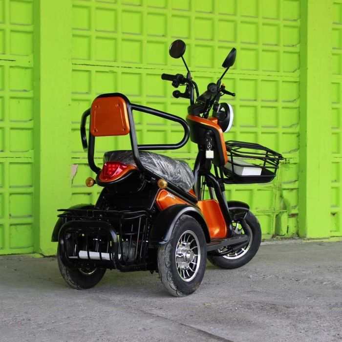 Двуместна електрическа триколка Pudding 1800W-48V-20Ah-ORANGE