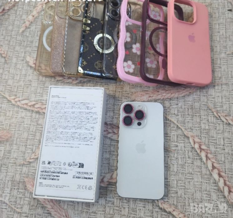 Iphone 15 pro ,128 GB + 8 резервни калъфа