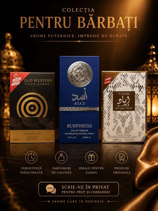 Set 3 parfumuri bărbătești – Asad Burphrise, Eyad Intense & Old Western Pour Homme