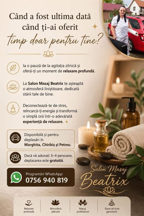 Masaj la salon sau la domiciliu – Marghita și împrejurimi
