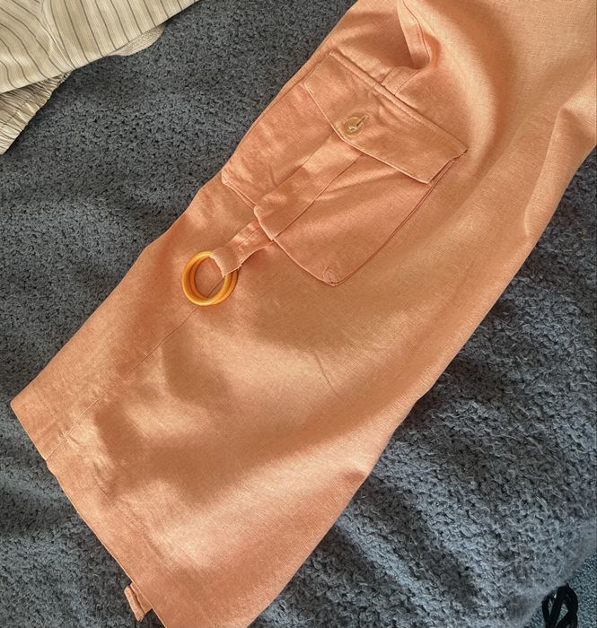 Pantaloni 3/4 de in 100%, superbi, cu șase buzunare burduf