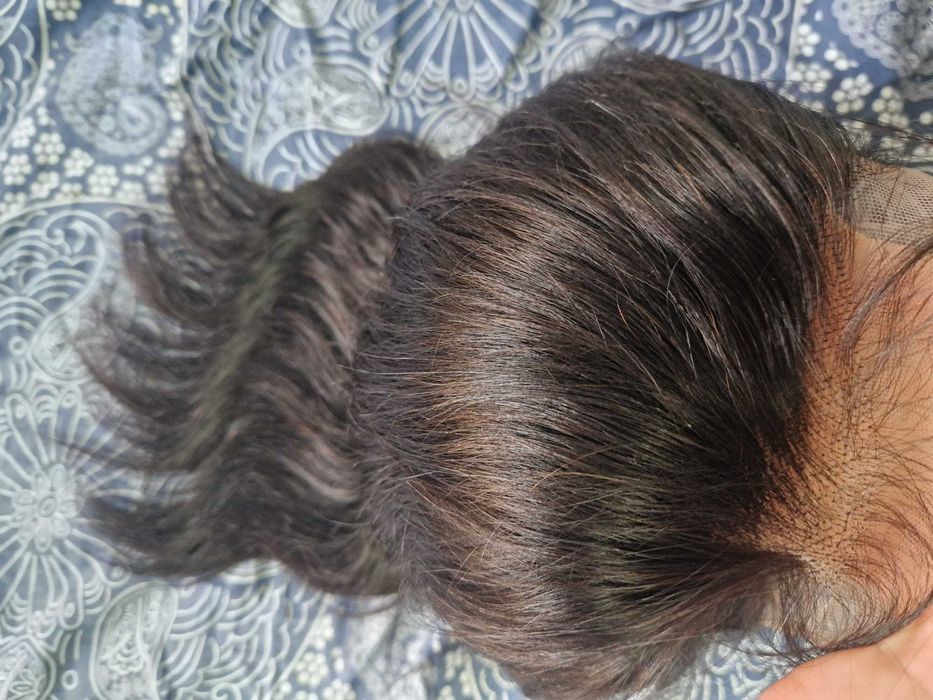 peruca 100% par natural uman bruneta cu dantela