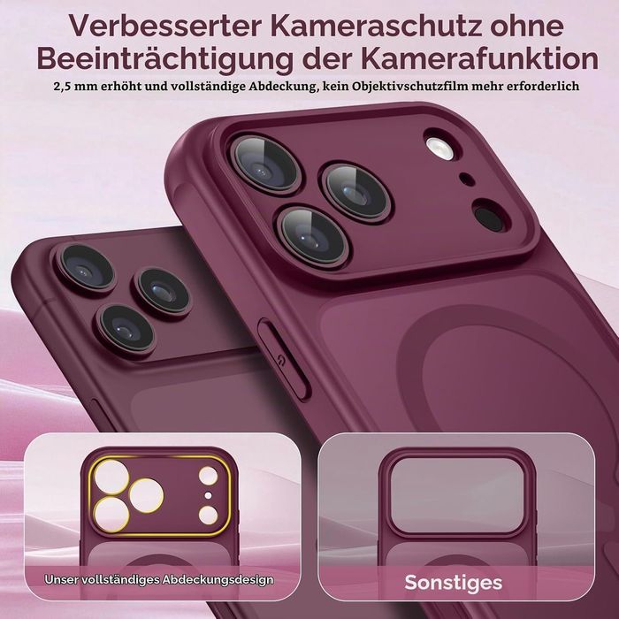 Матов magsafe кейс за apple iphone 18 pro - бургунди