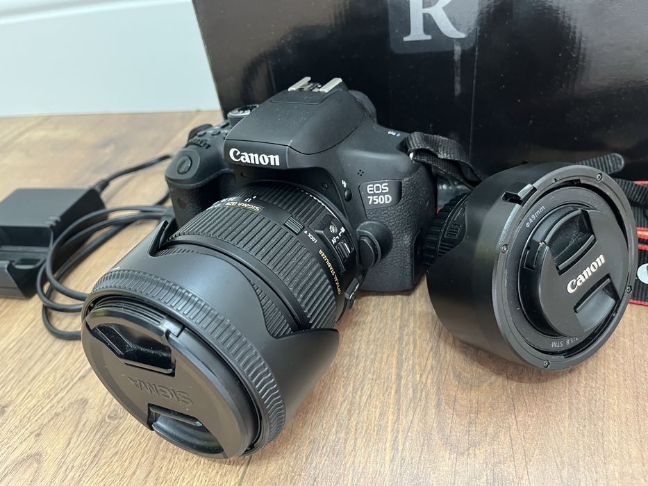 Canon EOS 750D + 50mm 1.8f + sigma 17-70mm 2.8f