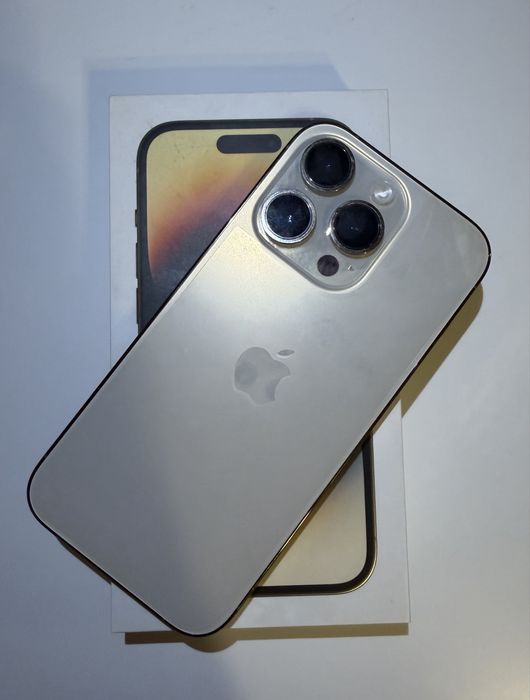 iphone 14 pro gold + airpods generatia 2
