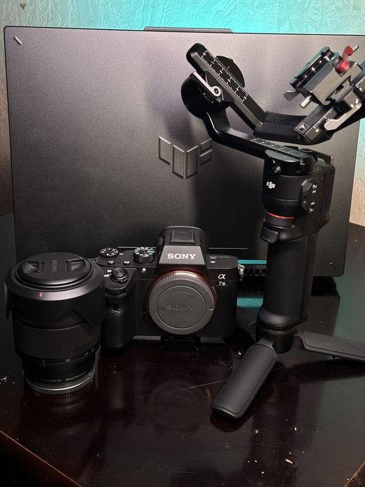 Комплектация: Sony A7 III ,Объектив 28–70 мм,Ronin 3 мини