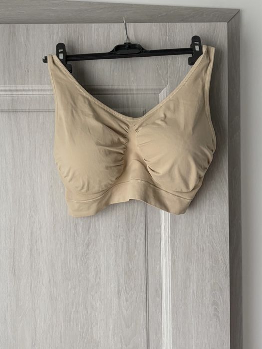 Sutien sport femei căptușit fără arcuri suport puternic push‑up pentru bust mare – nude 3XL