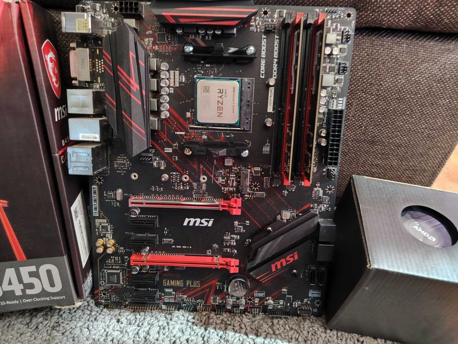 MSI B450 Gaming Plus + AMD Ryzen 7 2700X 8-Core 4,3GHz + 16GB RAM 3200Mhz + Охладител