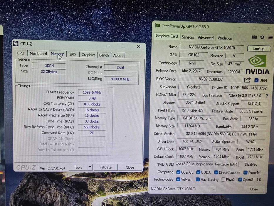 PC gaming i7 8700k, 2x1080ti,32GB DDR4