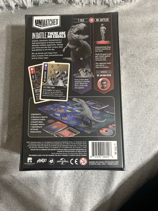 Настолна игра Unmatched Jurassic Park - Dr. Sattler vs T. Rex