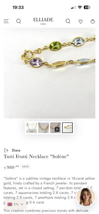 Дамско винтидж Колие 18к 9гр