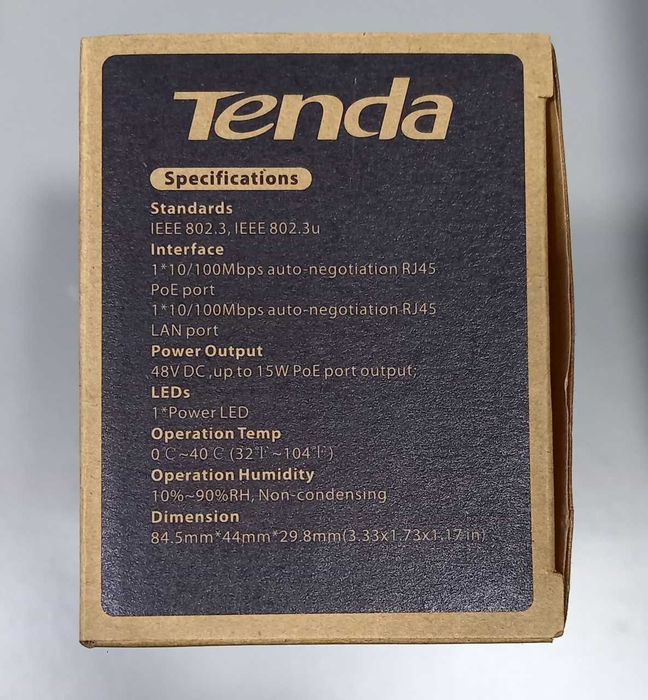 Injector POE Tenda 48V 15W POE15F
