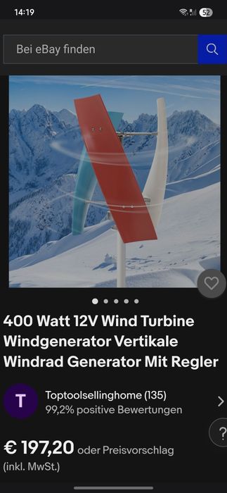 Generator eolian vertical cu turbină eoliană de 400 wați și 12V