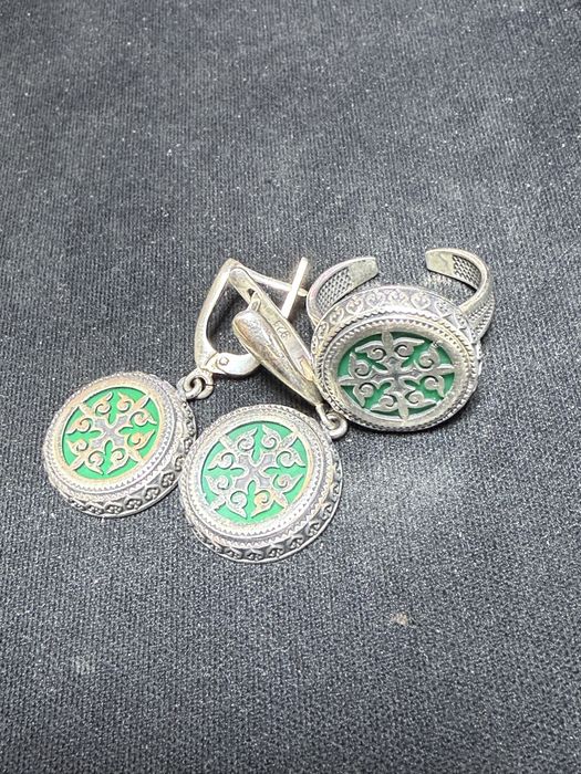 Комплект серебро с эмалью