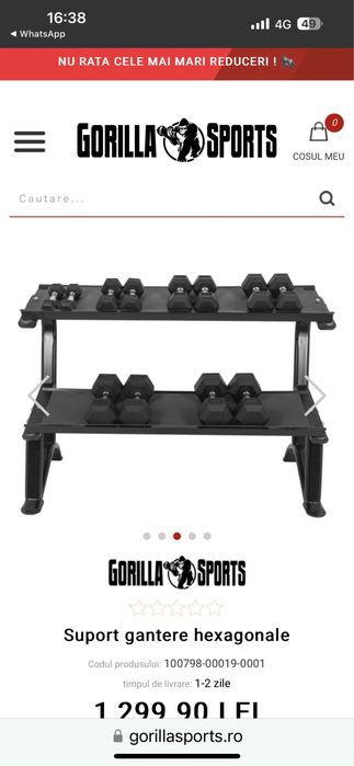 Suport gantere Rastel Gantere nou in cutie made in Germany