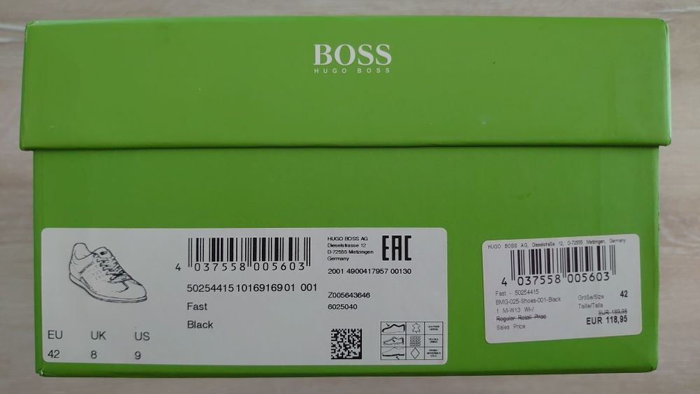 BOSS спортно - елегантни обувки 42 номер HUGO BOSS