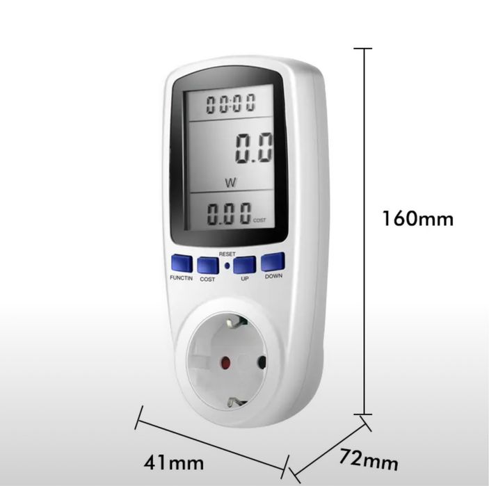 Digital LCD Power Meter Wattmeter Socket Wattage Kwh Energy Analyzer