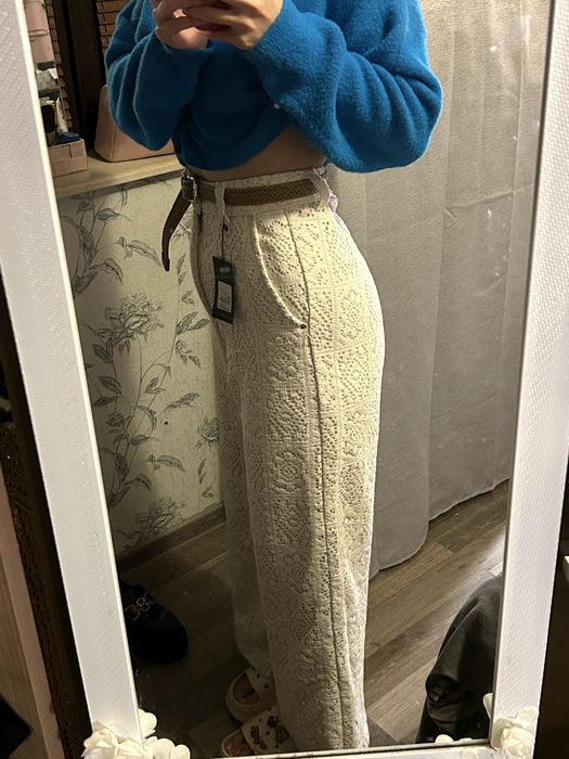 Дантелен панталон официален с коланче Чисто нов