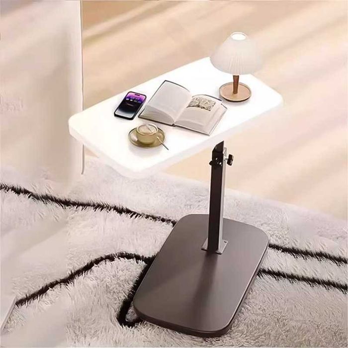 Многофункционална маса с въртящ се плот, регулируема височина, бяла