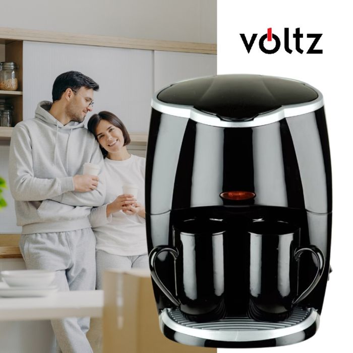 Кафеварка Rosberg R51170A 450W с две чаши, Черна, 2 ГОДИНИ ГАРАНЦИЯ