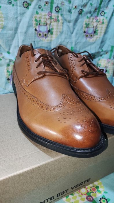 Елегантни мъжки половинки от естествена кожа Clarks №43