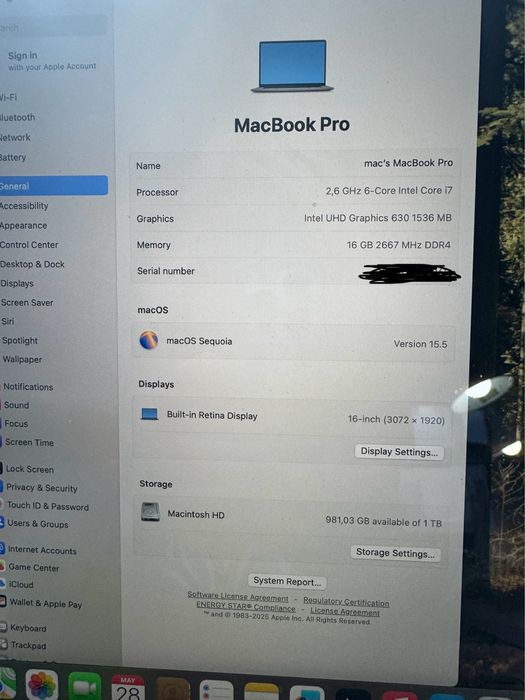Macbook pro 16” A2141 ,2019 1T ,16 ram  платка ,a2337, A2442,A3114,A2992,A2681