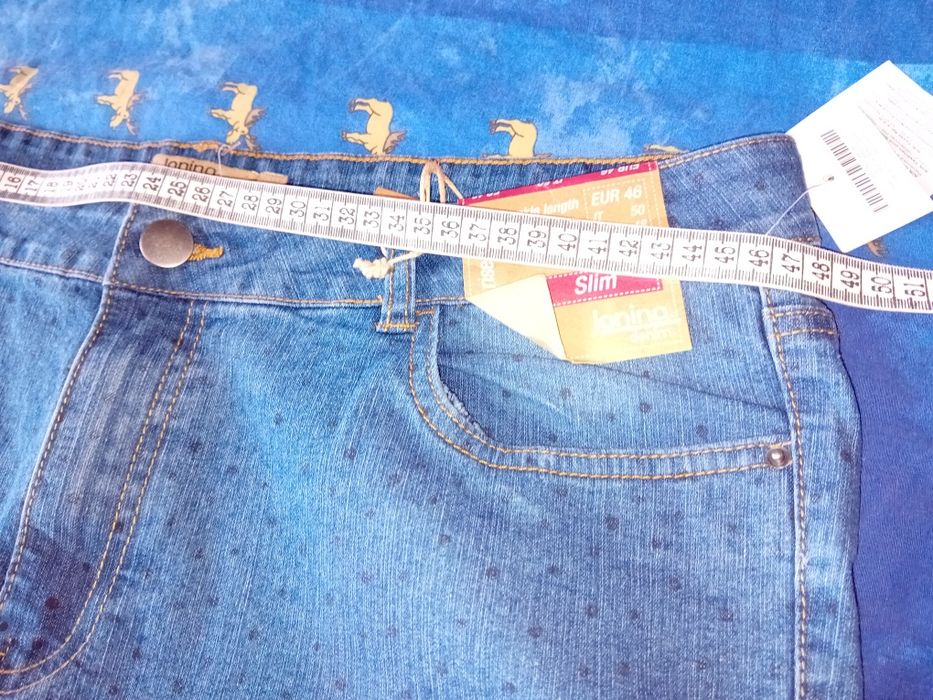 Нови дънки, голям размер, с нежни капчици