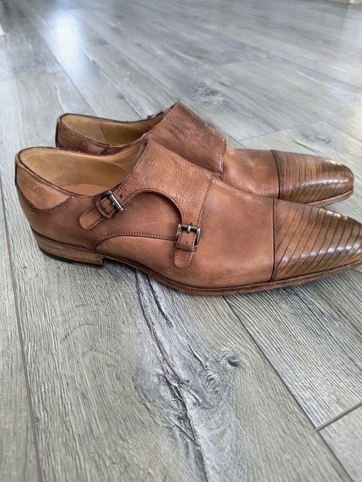 Pantofi din piele naturala de culoare coniac mărimea 41