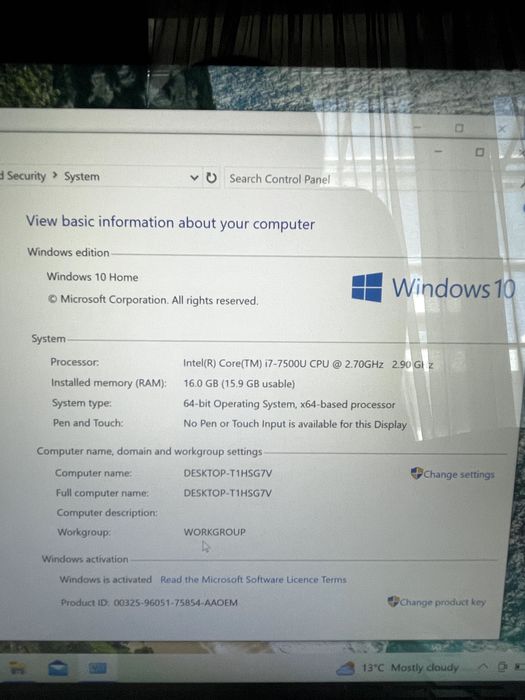 Лаптоп HP ENVY 13 FullHD IPS екран, 1TB SSD, 16GB RAM, Intel i7-7500U
