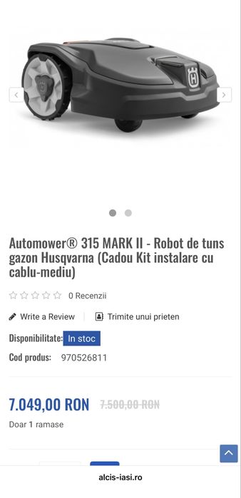 Robot pentru tuns gazonul husqwarna automower 315 mkii mark 2 sigilat