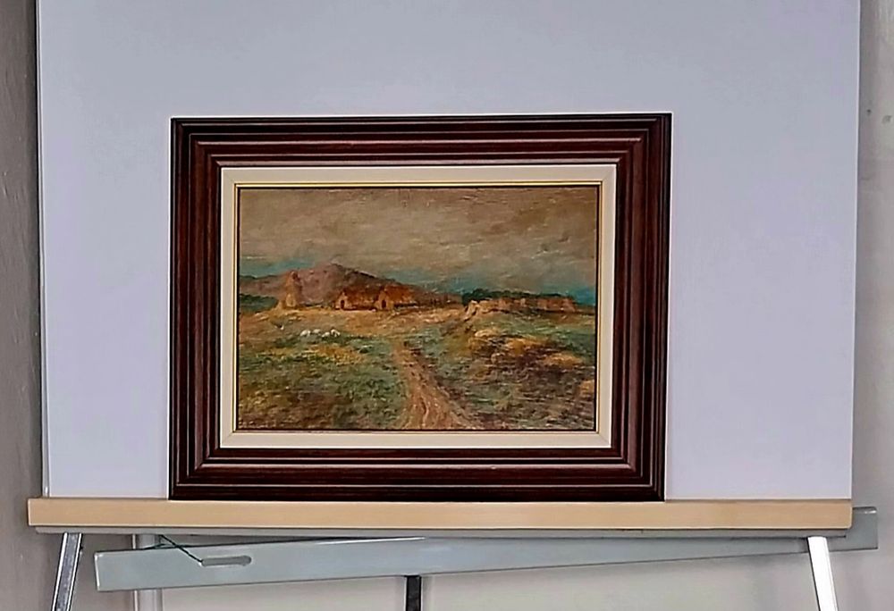 Pictură veche în ulei (datată pe spate 1912) / Semnata pe spate F Anivitti  – școala italiană