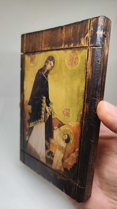 Ръчно изработена икона на Света Богородица с Младенеца