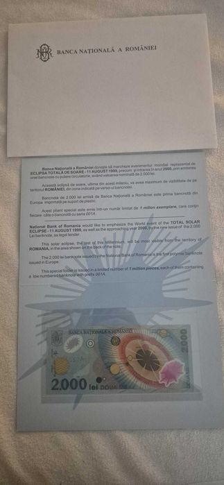 Colecție completă BNR – toate cele 7 bancnote aniversare | Certificate | UNC | bancnota polimer
