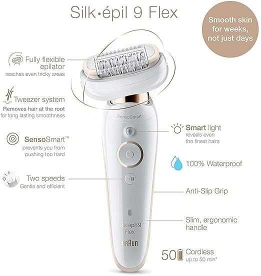 Епилатор Braun Silk-épil 9 9-060 3D с изцяло подвижна глава за мокро и за сухо бръснене