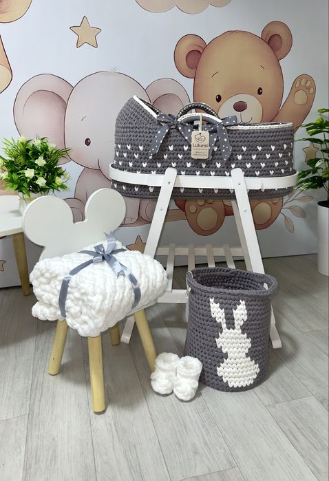 Вязаные люльки, пледы, корзины и игрушки на заказ и в наличии