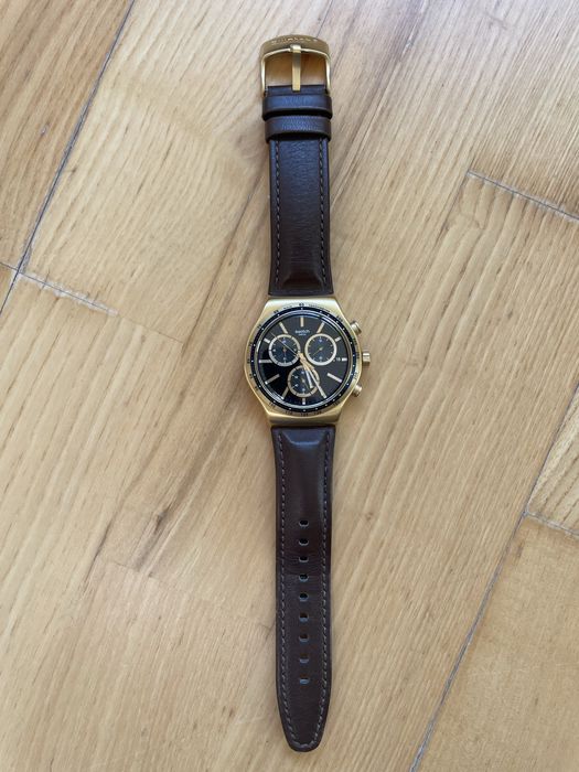 Ceas swatch swiss irony gold cronograf barbati ca nou cutie